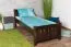 Letto singolo 107 | Faggio massiccio color noce | Rete a doghe inclusa | 80 x 200 cm | Robusto e moderno