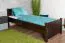 Letto singolo 107 | Faggio massiccio color noce | Rete a doghe inclusa | 80 x 200 cm | Robusto e moderno