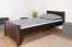 Letto singolo 107 in colore noce, legno massiccio di faggio, rete a doghe inclusa, rete 90 x 200 cm, pratico letto per ospiti, design classico, facile da abbinare
