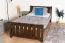 Letto singolo moderno, faggio massiccio 107, color noce, superficie di sdraio 100 x 200 cm, rete a doghe inclusa, comodo letto per ospiti, facile da montare, stabile