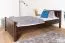 Letto singolo moderno, faggio massiccio 107, color noce, superficie di sdraio 100 x 200 cm, rete a doghe inclusa, comodo letto per ospiti, facile da montare, stabile