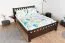 Letto singolo in legno massiccio di faggio 108, incl. rete a doghe, colore noce, superficie di riposo 140 x 200 cm, letto moderno per ospiti, montaggio rapido e semplice, robusto