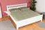 Letto king size 108, faggio massiccio, bianco, incl. rete a doghe, 180 x 200 cm