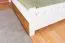 Letto king size 108, faggio massiccio, bianco, incl. rete a doghe, 180 x 200 cm