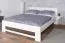 Letto matrimoniale robusto, letto moderno per ospiti, faggio massiccio 110, bianco, incl. rete a doghe, superficie di appoggio 160 x 200 cm