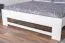 Letto matrimoniale robusto, letto moderno per ospiti, faggio massiccio 110, bianco, incl. rete a doghe, superficie di appoggio 160 x 200 cm