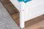 Letto singolo, letto per ospiti di alta qualità in legno di faggio massiccio 117, bianco, incl. rete a doghe, materasso 80 x 200 cm, massiccio