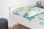 Letto singolo bianco, robusto letto per ospiti in legno di faggio massiccio 117, incl. rete a doghe, superficie di riposo 90 x 200 cm