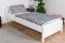 Letto singolo bianco, robusto letto per ospiti in legno di faggio massiccio 117, incl. rete a doghe, superficie di riposo 90 x 200 cm