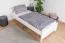 Letto singolo bianco, robusto letto per ospiti in legno di faggio massiccio 117, incl. rete a doghe, superficie di riposo 90 x 200 cm