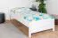 Letto bambini e ragazzi in legno massiccio di faggio 117 | Bianco moderno | Rete a doghe inclusa | 90 x 200 cm