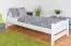 Letto singolo bianco, letto per ospiti di alta qualità, faggio massiccio 118, incl. rete a doghe, superficie di riposo 80 x 200 cm