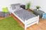 Letto singolo bianco, letto per ospiti di alta qualità, faggio massiccio 118, incl. rete a doghe, superficie di riposo 80 x 200 cm
