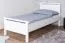 Letto singolo in legno massiccio, letto moderno per ospiti pino massiccio 70, bianco, incl. rete a doghe, superficie di appoggio 90 x 200 cm