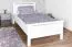 Letto singolo 100x200 cm in pino massiccio bianco | Design moderno | Rete a doghe inclusa