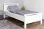 Letto singolo 100x200 cm in pino massiccio bianco | Design moderno | Rete a doghe inclusa