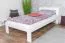 Letto singolo moderno, letto per ospiti in pino massiccio bianco 74, rete a doghe inclusa, superficie di sdraio 100 x 200 cm, montaggio rapido e semplice, stabile e durevole