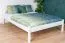 Letto matrimoniale bianco, letto moderno per ospiti pino massiccio 85, rete a doghe inclusa, superficie di appoggio 160 x 200 cm, design semplice, montaggio facile