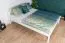 Letto matrimoniale bianco, letto moderno per ospiti pino massiccio 85, rete a doghe inclusa, superficie di appoggio 160 x 200 cm, design semplice, montaggio facile