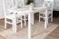 Set sala da pranzo country bianco | 8 pezzi | Legno di pino massiccio | Vetrina, 2 cassettiere, tavolo 75 x 150 cm, 4 sedie