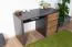 Scrivania moderna Selun 11 | Rovere marrone scuro e grigio | 75 x 120 x 53 cm | 1 anta, 1 cassetto, ripiano tastiera