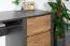 Scrivania moderna Selun 11 | Rovere marrone scuro e grigio | 75 x 120 x 53 cm | 1 anta, 1 cassetto, ripiano tastiera