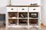 Cassettiera Segnas 02 | Bianco pino e marrone rovere | 88 x 130 x 43 cm | 3 cassetti, 3 ante