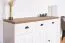 Cassettiera Segnas 02 | Bianco pino e marrone rovere | 88 x 130 x 43 cm | 3 cassetti, 3 ante