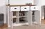 Cassettiera Segnas 02 | Bianco pino e marrone rovere | 88 x 130 x 43 cm | 3 cassetti, 3 ante