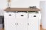 Cassettiera Segnas 02 | Bianco pino e marrone rovere | 88 x 130 x 43 cm | 3 cassetti, 3 ante