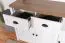 Cassettiera Segnas 02 | Bianco pino e marrone rovere | 88 x 130 x 43 cm | 3 cassetti, 3 ante
