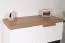Vetrinetta moderna Safotu 03 | Bianco lucido e noce | Sistema Soft-Close | 3 scomparti | 122 x 95 x 41 cm