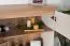 Vetrinetta moderna Safotu 03 | Bianco lucido e noce | Sistema Soft-Close | 3 scomparti | 122 x 95 x 41 cm