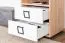 Comodino per cameretta Benjamin 07 | Faggio/Bianco | 50x44x37 cm | 2 cassetti | Piedini regolabili