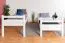 Letto a castello divisibile Easy Premium Line K17/n | Faggio bianco massiccio | 90 x 200 cm | Ampio spazio tra i letti | Altezza 174 cm