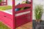 Letto a castello divisibile 90 x 200 cm rosa | Easy Premium Line K17/n | Faggio massello, letto estraibile, pannelli di copertura