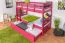 Letto a castello divisibile 90 x 200 cm rosa | Easy Premium Line K17/n | Faggio massello, letto estraibile, pannelli di copertura