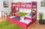 Letto a castello divisibile 90 x 200 cm rosa | Easy Premium Line K17/n | Faggio massello, letto estraibile, pannelli di copertura