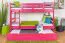 Letto a castello divisibile 90 x 200 cm rosa | Easy Premium Line K17/n | Faggio massello, letto estraibile, pannelli di copertura