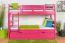 Letto a castello divisibile 90 x 200 cm rosa | Easy Premium Line K17/n | Faggio massello, letto estraibile, pannelli di copertura