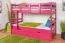 Letto a castello divisibile 90 x 200 cm rosa | Easy Premium Line K17/n | Faggio massello, letto estraibile, pannelli di copertura