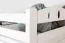 Letto a castello "Easy Premium Line" K18/h in faggio massello bianco, incl. letto a scomparsa e 2 pannelli laterali - 90 x 200 cm, testiera forata, divisibile