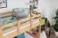 Letto a castello per adulti "Easy Premium Line" K18/n, testata con fori, legno massiccio di faggio naturale - 90 x 190 cm, (L x P) divisibile