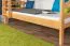 Letto a castello per adulti "Easy Premium Line" K19/n, testiera e pediera con fori, legno massiccio di faggio naturale - 90 x 190 cm (L x L), divisibile