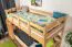 Letto a castello per adulti "Easy Premium Line" K19/n, testiera e pediera con fori, legno massiccio di faggio naturale - 90 x 190 cm (L x L), divisibile