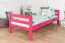 Letto a soppalco 90 x 190 cm, "Easy Premium Line" K22/n, legno massiccio di faggio laccato rosa, divisibile