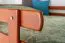 Letto a soppalco 140 x 200 cm "Easy Premium Line" K23/n, legno massiccio di faggio laccato color ciliegio, divisibile