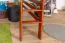 Letto a soppalco 140 x 200 cm "Easy Premium Line" K23/n, legno massiccio di faggio laccato color ciliegio, divisibile