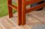 Letto a soppalco 140 x 200 cm "Easy Premium Line" K23/n, legno massiccio di faggio laccato color ciliegio, divisibile