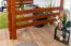 Letto a soppalco 140 x 200 cm "Easy Premium Line" K23/n, legno massiccio di faggio laccato color ciliegio, divisibile